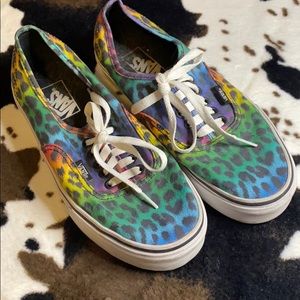 Rainbow cheetah print vans